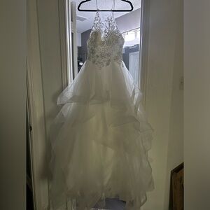 Camille La Vie White Long Tulle Ballgown Dress